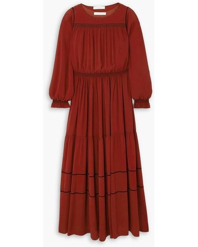 See By Chloé Embroidered Georgette Maxi Dress