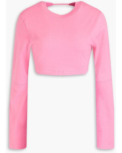 Jacquemus Piccola Cropped Cotton-jersey Top - Pink