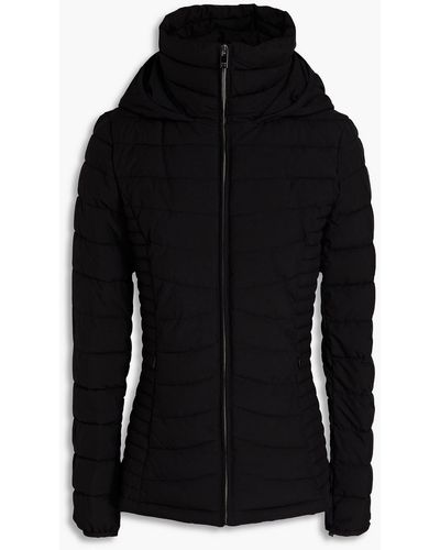 DKNY Quilted Shell Hooded Jacket - Black