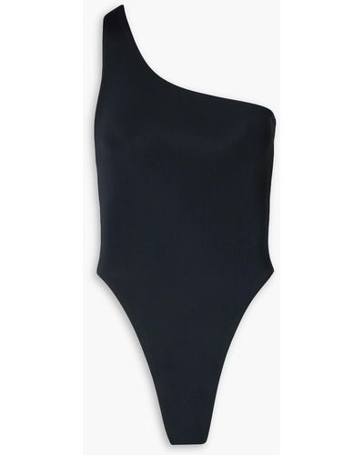 Louisa Ballou Plunge One-shoulder Swimsuit - Blue