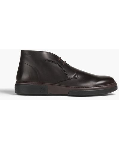 Ferragamo Leather Desert Boots - Black