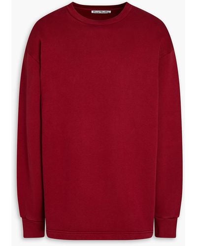 Acne Studios Sweatshirt aus baumwollfleece mit stickereien - Rot