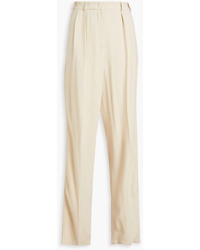 JOSEPH Buckley Pleated Twill Tapered Trousers - White