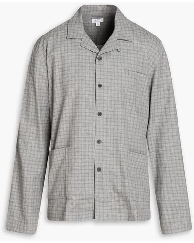 Sunspel Cotton Pyjama Shirt - Black