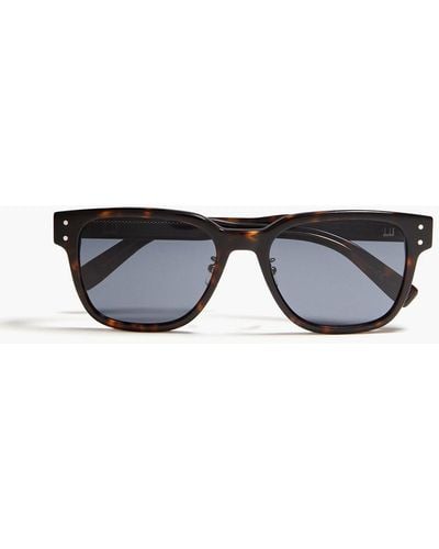 Dunhill Sonnenbrille mit eckigem rahmen aus azetat mit schildpattprint - Schwarz