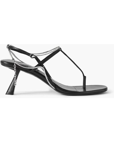 Khaite Linden Crystal-embellished Leather Sandals - Black
