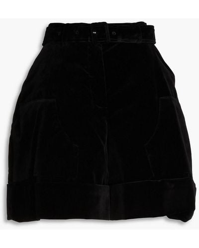Simone Rocha Cotton-velvet Shorts - Black
