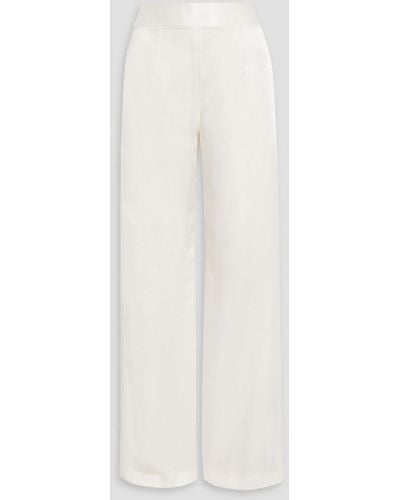 Galvan London Lido Satin-crepe Wide-leg Trousers - White