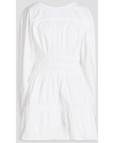 Holzweiler Liebe Gathered Cotton-poplin Mini Dress - White