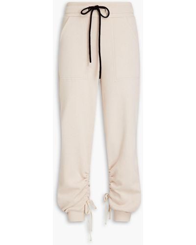 The Range Ruched Cotton-blend Fleece Track Trousers - Natural
