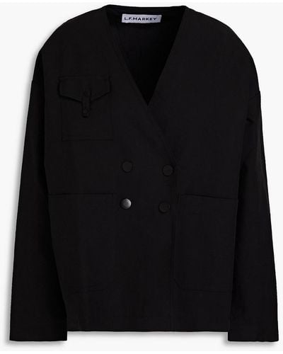 L.F.Markey Valentin Double-breasted Cotton Jacket - Black