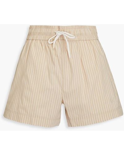 FRAME Striped Cotton-blend Poplin Shorts - Natural