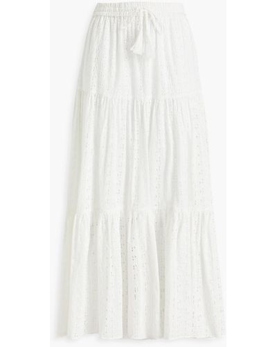 Claudie Pierlot Broderie Anglaise Cotton Maxi Skirt - White