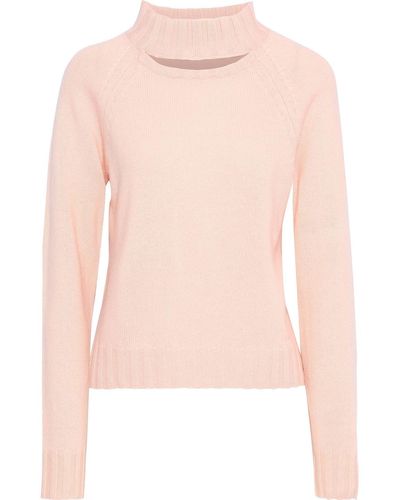 Equipment Abel Cutout Wool And Cashmere-blend Turtleneck Sweater - Pink