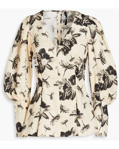 Mother Of Pearl Rosie Floral-print Lyocell-twill Top - White