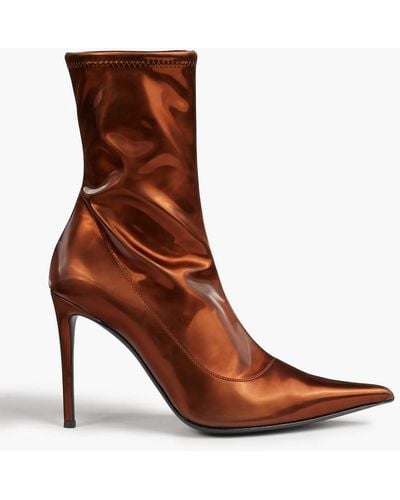 Giuseppe Zanotti Ametista Faux Stretch-leather Ankle Boots - Brown