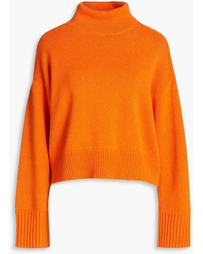 Loulou Studio Stintino Wool And Cashmere-blend Turtleneck Jumper - Orange