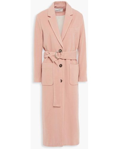 American Vintage Belted Wool-blend Felt Coat - Pink