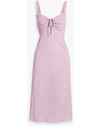 Anna Sui Printed Satin-jersey Dress - Pink