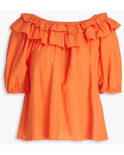 Ba&sh Gestufte bluse aus baumwolle - Orange
