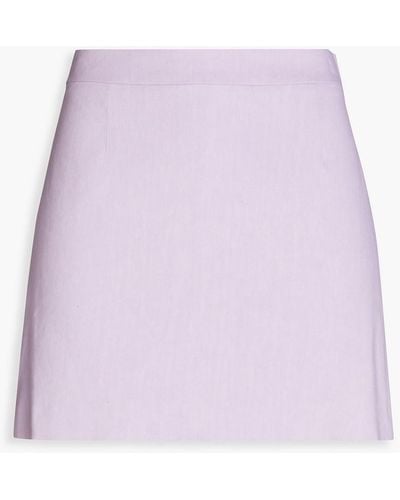 FRAME Linen-blend Twill Mini Skirt - Purple