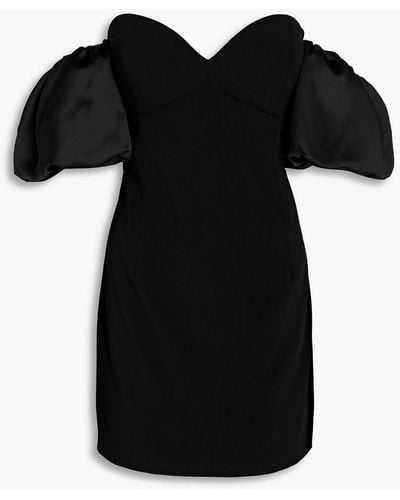 Ronny Kobo Andrea Off-the-shoulder Faille Mini Dress - Black