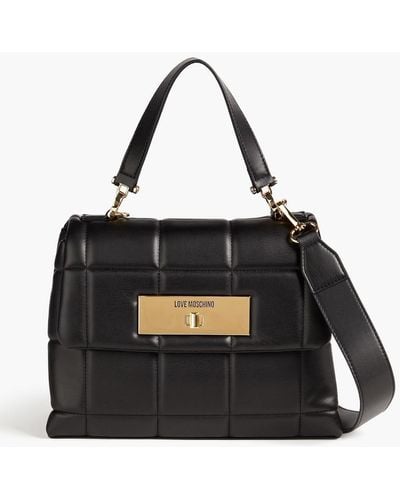 Love Moschino Quilted Faux Leather Tote - Black