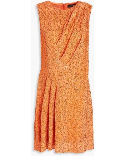 Stine Goya Louiza Sequined Metallic Knitted Mini Dress - Orange
