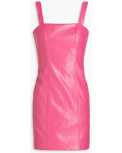 ROTATE BIRGER CHRISTENSEN Herlina Faux Leather Mini Dress - Pink