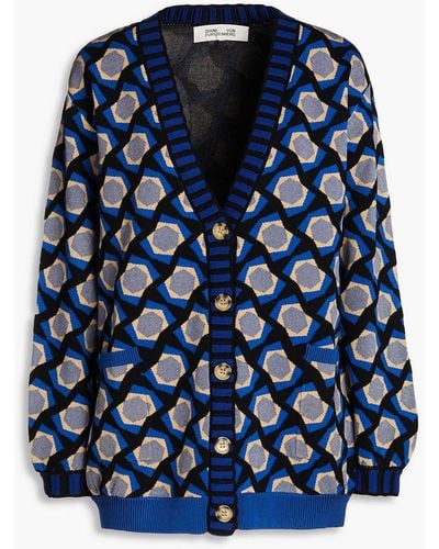 Diane von Furstenberg Jacquard-knit Cardigan - Blue