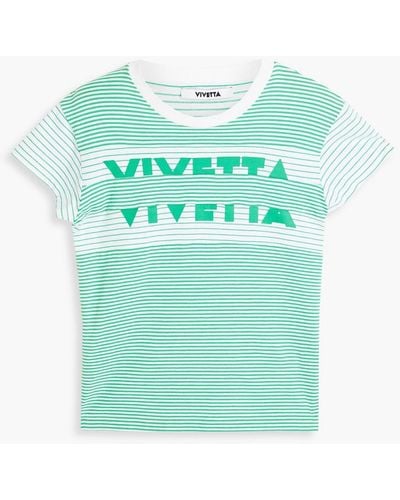 Vivetta Printed Cotton-jersey T-shirt - Green