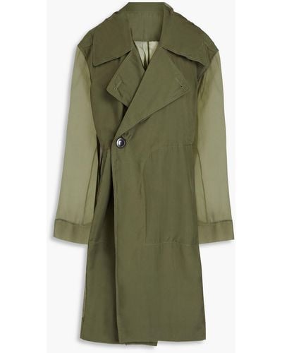 Rick Owens Silk-voile Trench Coat - Green