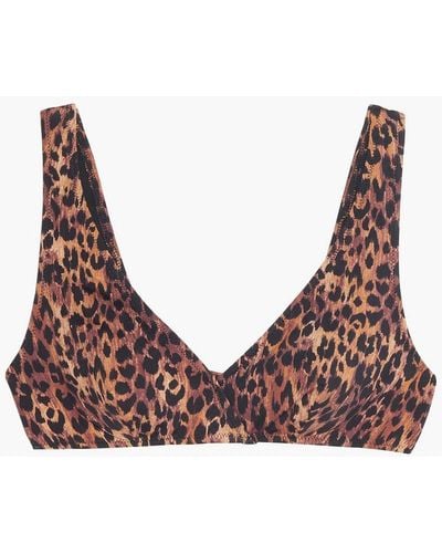 Solid & Striped The Annie Leopard-print Bikini Top - Multicolour