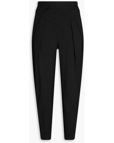 RED Valentino Cropped Twill Tapered Pants - Black