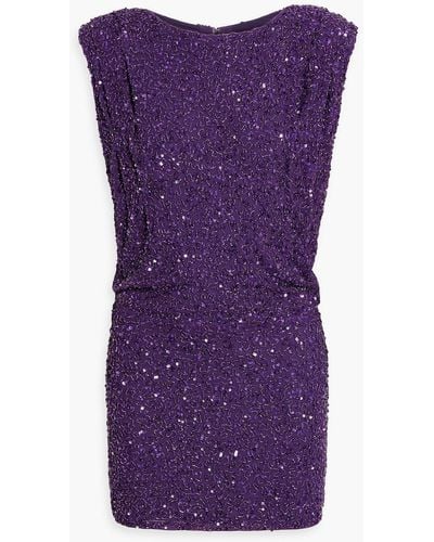 retroféte Carnegie Embellished Tulle Mini Dress - Purple