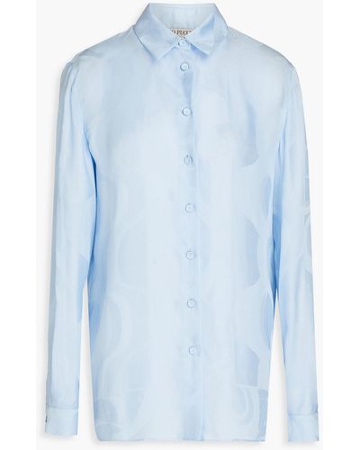 Emilio Pucci Satin-jacquard Shirt - Blue