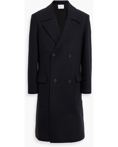 FRAME Oversized Double-breasted Wool-blend Felt Coat - Black