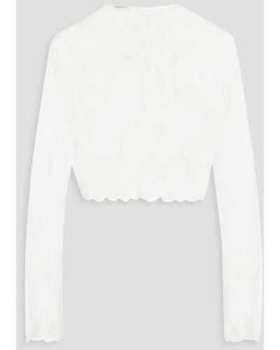 Philosophy Di Lorenzo Serafini Cropped Embroidered Tulle Top - White