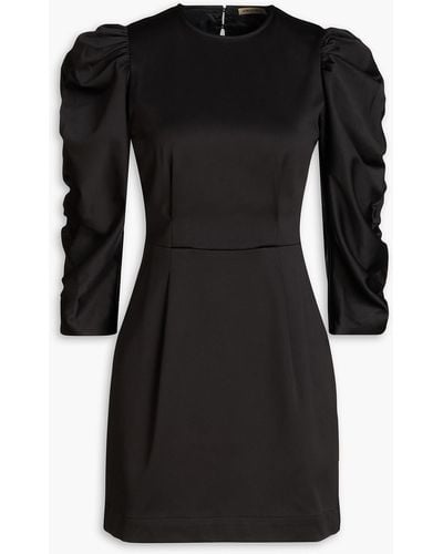Stella Nova Lady Ruched Cutout Satin Mini Dress - Black