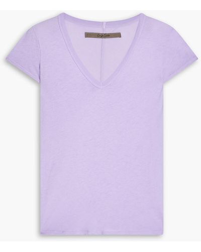 Enza Costa Pima Cotton-jersey T-shirt - Purple