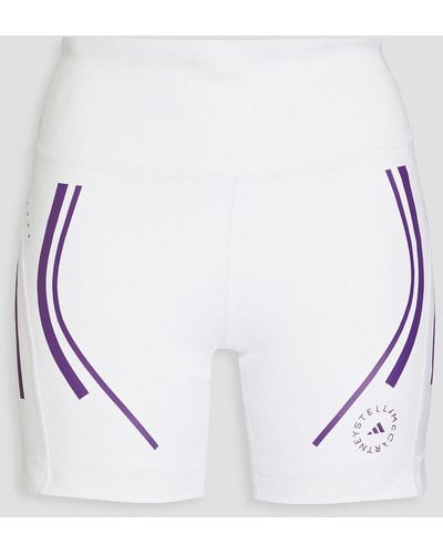 adidas By Stella McCartney Logo-print Stretch-jersey Shorts - White