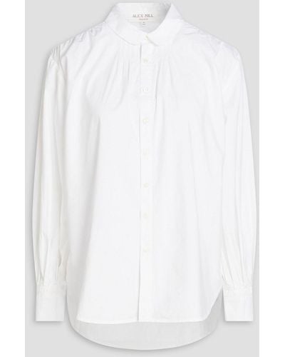 Alex Mill Kit Pintucked Cotton-poplin Shirt - White