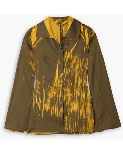 Ioannes Irene Printed Satin Shirt - Yellow