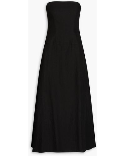 Bondi Born Saint Raphael Strapless Linen-blend Maxi Dress - Black
