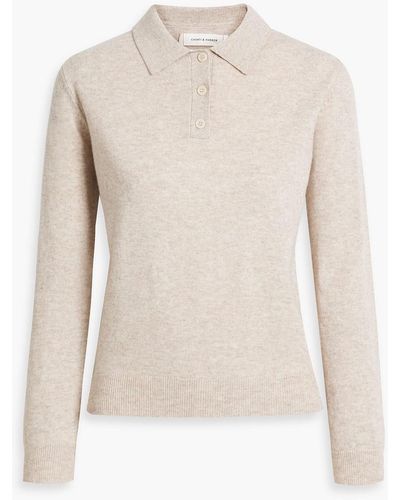 Chinti & Parker Nico Wool And Cashmere-blend Polo Jumper - White