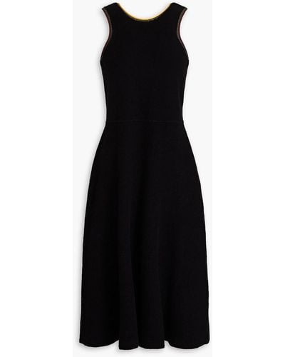 Victoria Beckham Cutout Cotton-blend Bouclé Midi Dress - Black