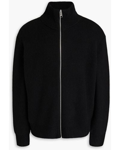 FRAME Wool Zip-up Sweater - Black