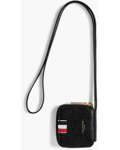 Thom Browne Pebbled-leather Coin Purse - Black