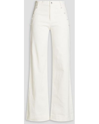 Cami NYC Luanne Bead-embellished Cotton-blend Wide-leg Trousers - White
