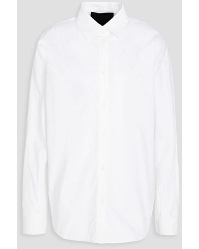 RED Valentino Ruffle-trimmed Cotton-blend Poplin Shirt - White